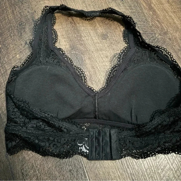Aerie black lace halter bra L - Picture 3 of 4